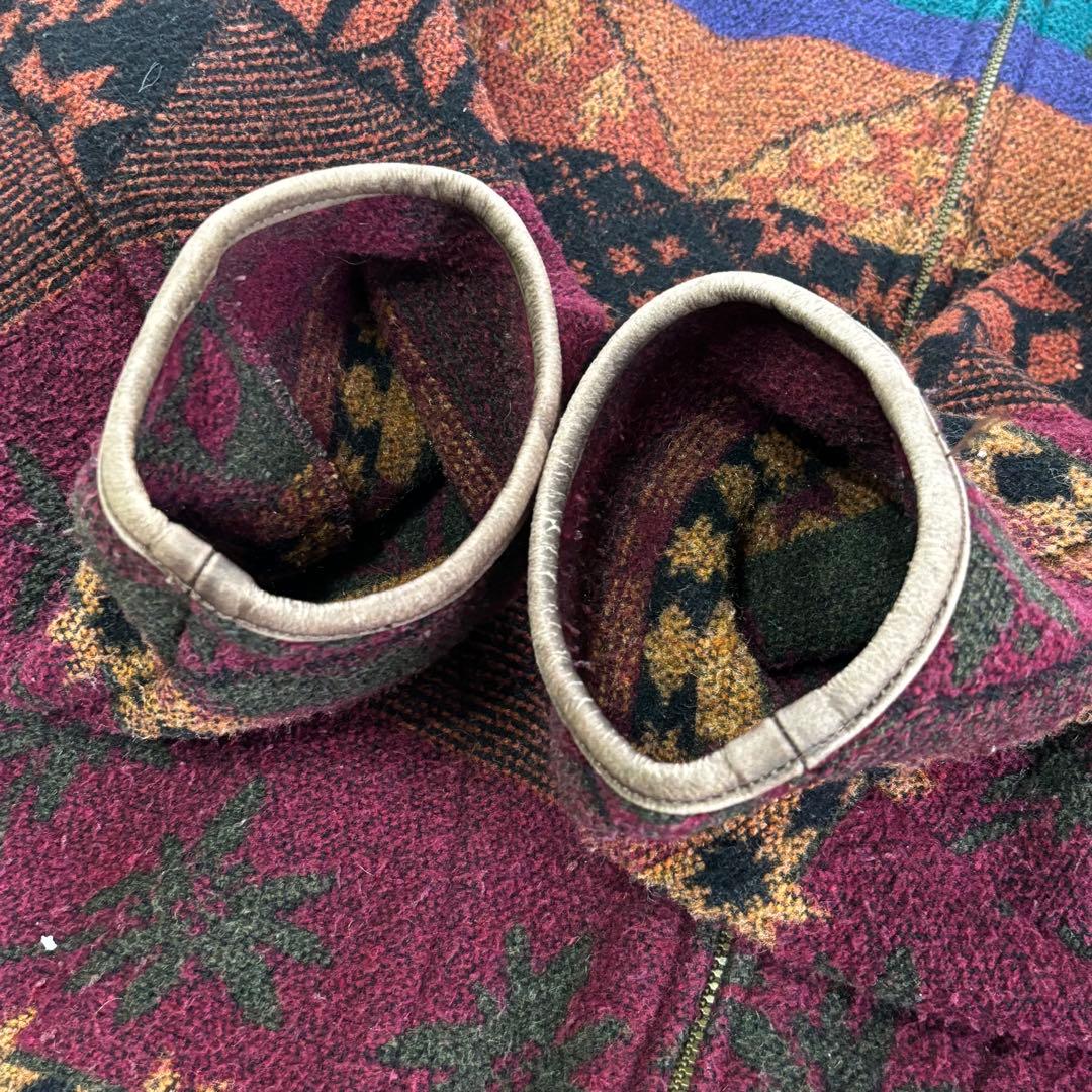 【名作】90s L.L.Bean ネイティブ柄 ウールジャケット フード付 L