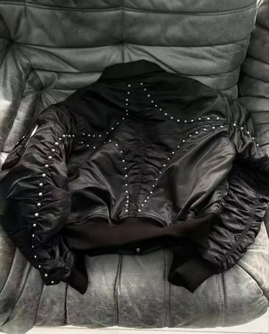 ラスト1品‼️】ブラック ボンバージャケット thug club Sサイズ - メルカリ