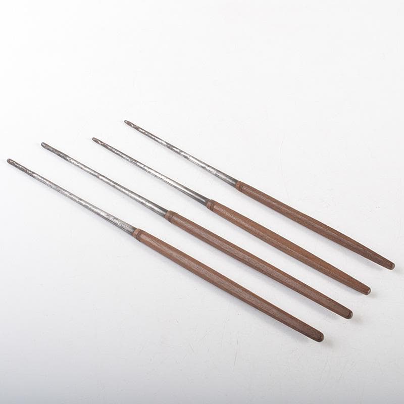 茶道具　桜木正義造　古鉄　桑柄火箸　二組　共箱　V　R7517