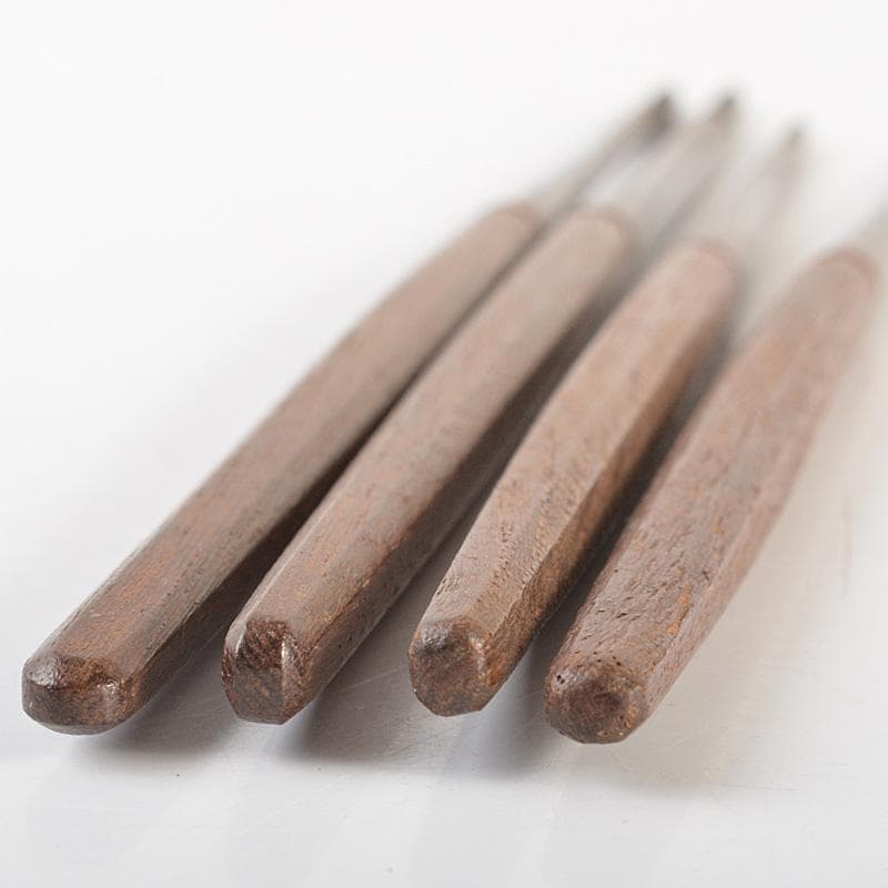 茶道具　桜木正義造　古鉄　桑柄火箸　二組　共箱　V　R7517