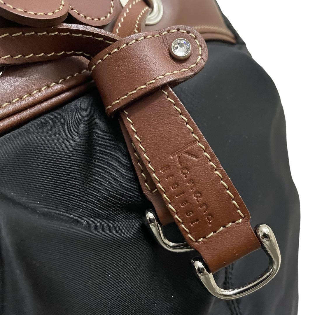 《超美品》カナナプロジェクト キャリーバッグ トート リボン ４輪 ブラック 黒