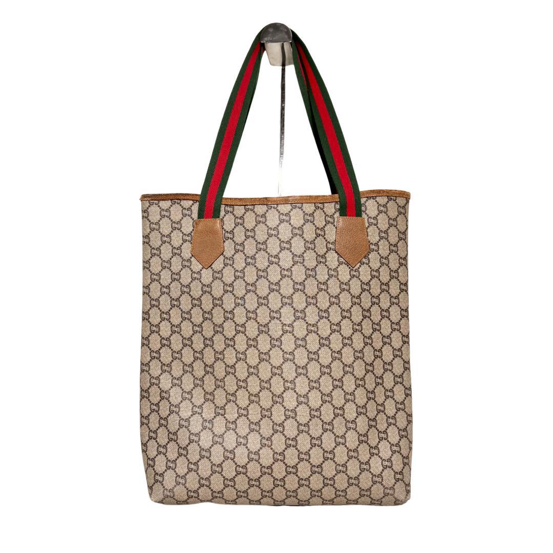 GUCCI グッチ オールドグッチ トートバッグ シェリーライン ブラウン