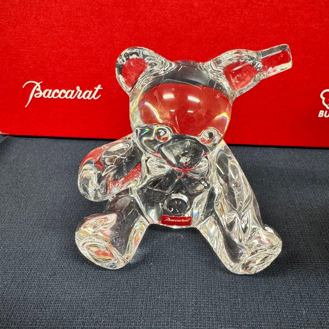 138-25 シュタイフ バカラ コラボ ペンダント付 テディベア ボルドー