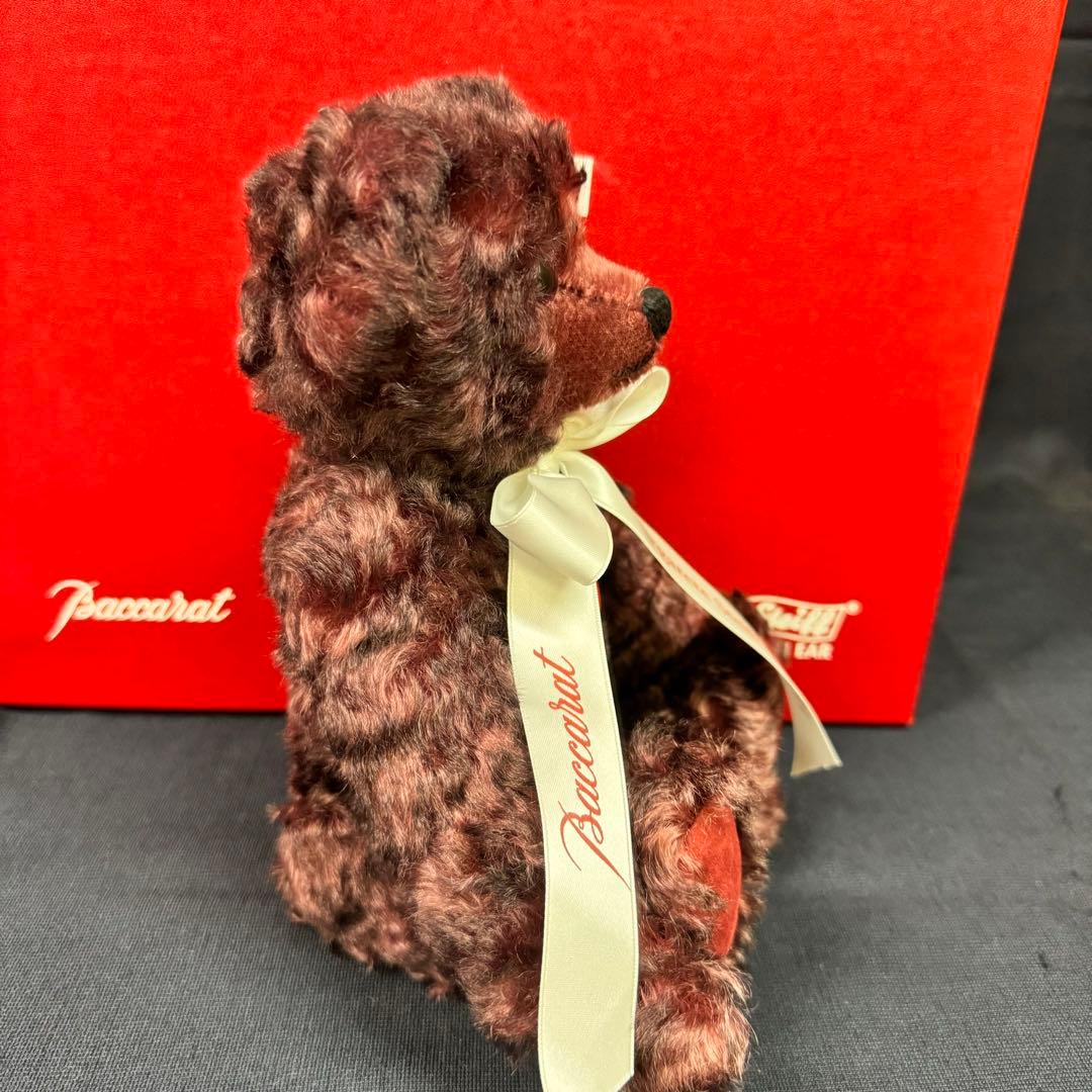 138-25 シュタイフ バカラ コラボ ペンダント付 テディベア ボルドー