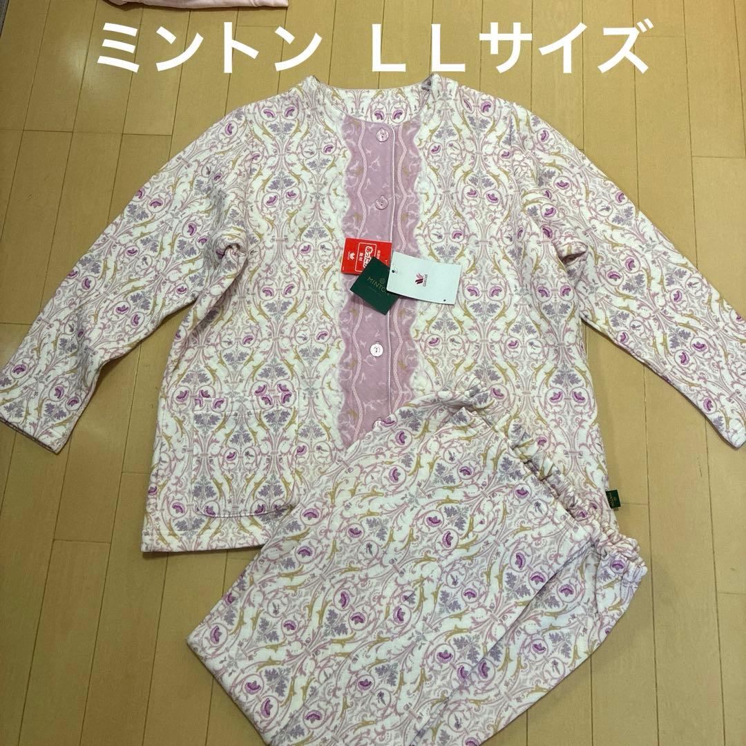 ミントン♪新品 長袖パジャマ ＬＬサイズ ワコール　あったか素材　キルトニット ep6010-a-1.jpg