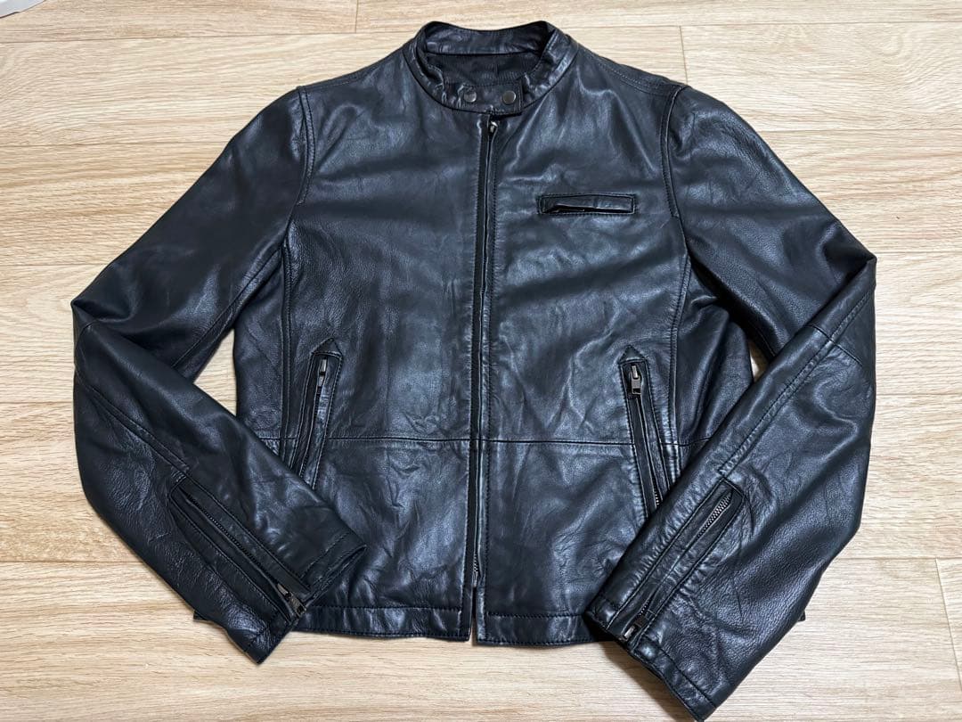 UNITED ARROWS レザーライダースジャケット United Arrows レザー ダブルライダース ジャケット ブラック - メルカリ