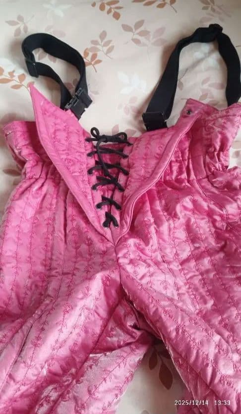 スキーウェア 上下 ピンク キルティング 本物