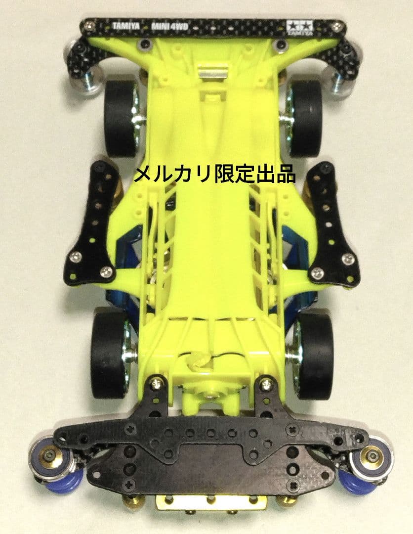 ミニ四駆　マッハフレーム　クリヤーブルーボディ　蛍光イエローシャーシ　純正のみ