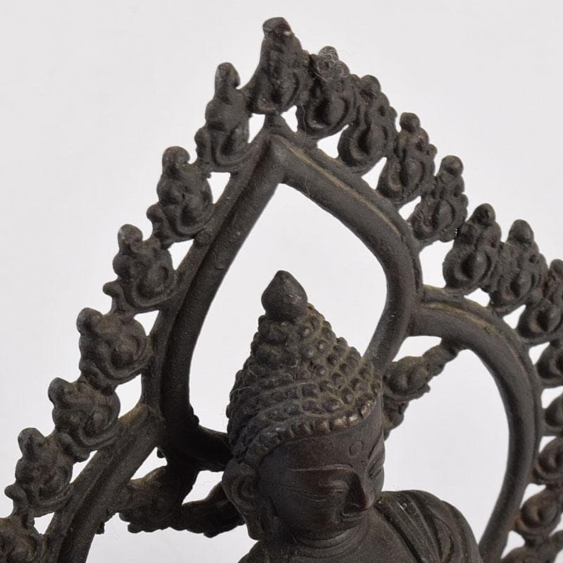 中国 古銅 チベット仏 仏像 置物 木製台座付 M R9063 - メルカリ