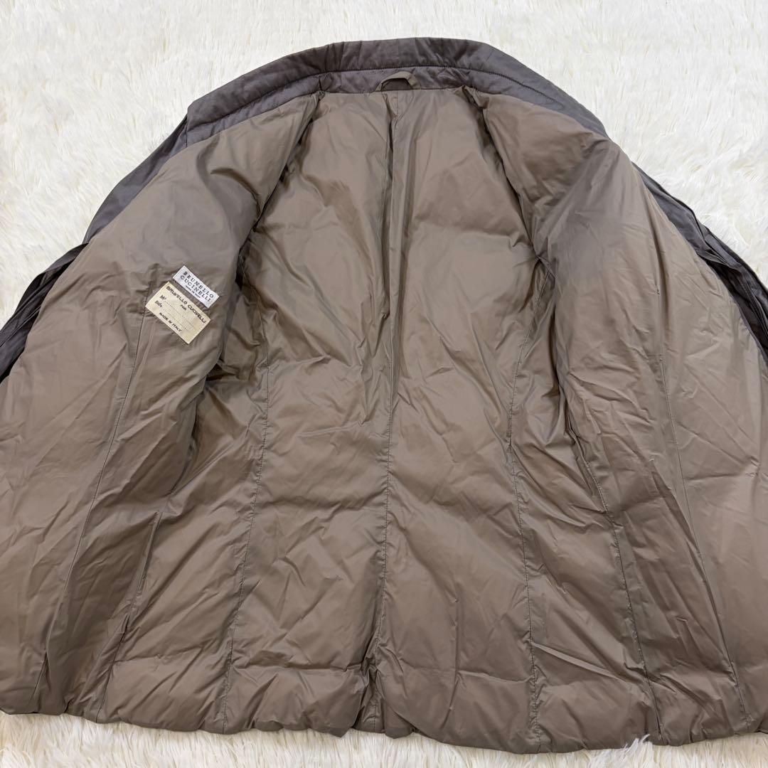 ブルネロクチネリ ショールカラー ライトダウンジャケット リブニット