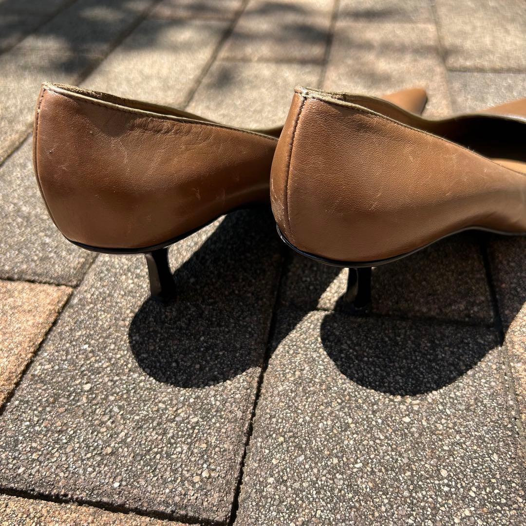 GUCCI ブラウン ポインテッドトゥ ヒール 23.5cm