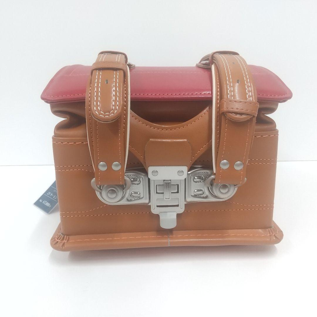 未使用品】トヤマかばん店 牛革ボルサ ランドセル キャメル/レッド ピンク