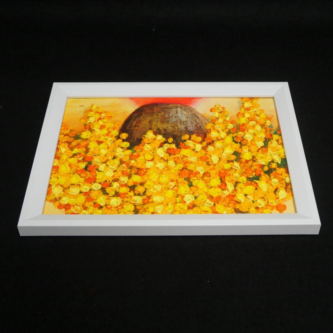 油絵 油彩 油彩画 絵 絵画 ミニ絵画【ミモザ】