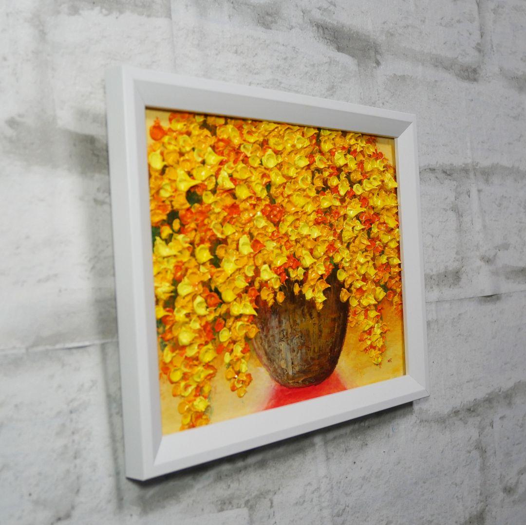 油絵 油彩 油彩画 絵 絵画 ミニ絵画【ミモザ】