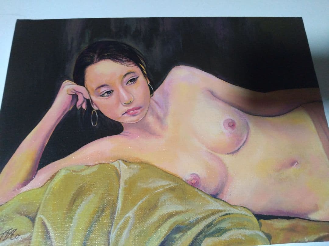森本草介、絵画、油彩4F、裸婦NudeWoman、高級額縁、肉筆、高塚省吾。