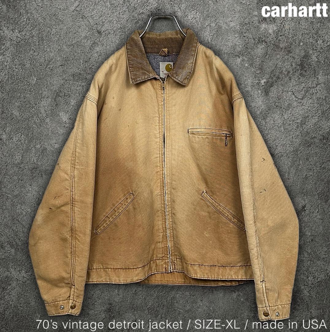 希少 carhartt 70s ビンテージ XL ボロ デトロイトジャケット - メルカリ