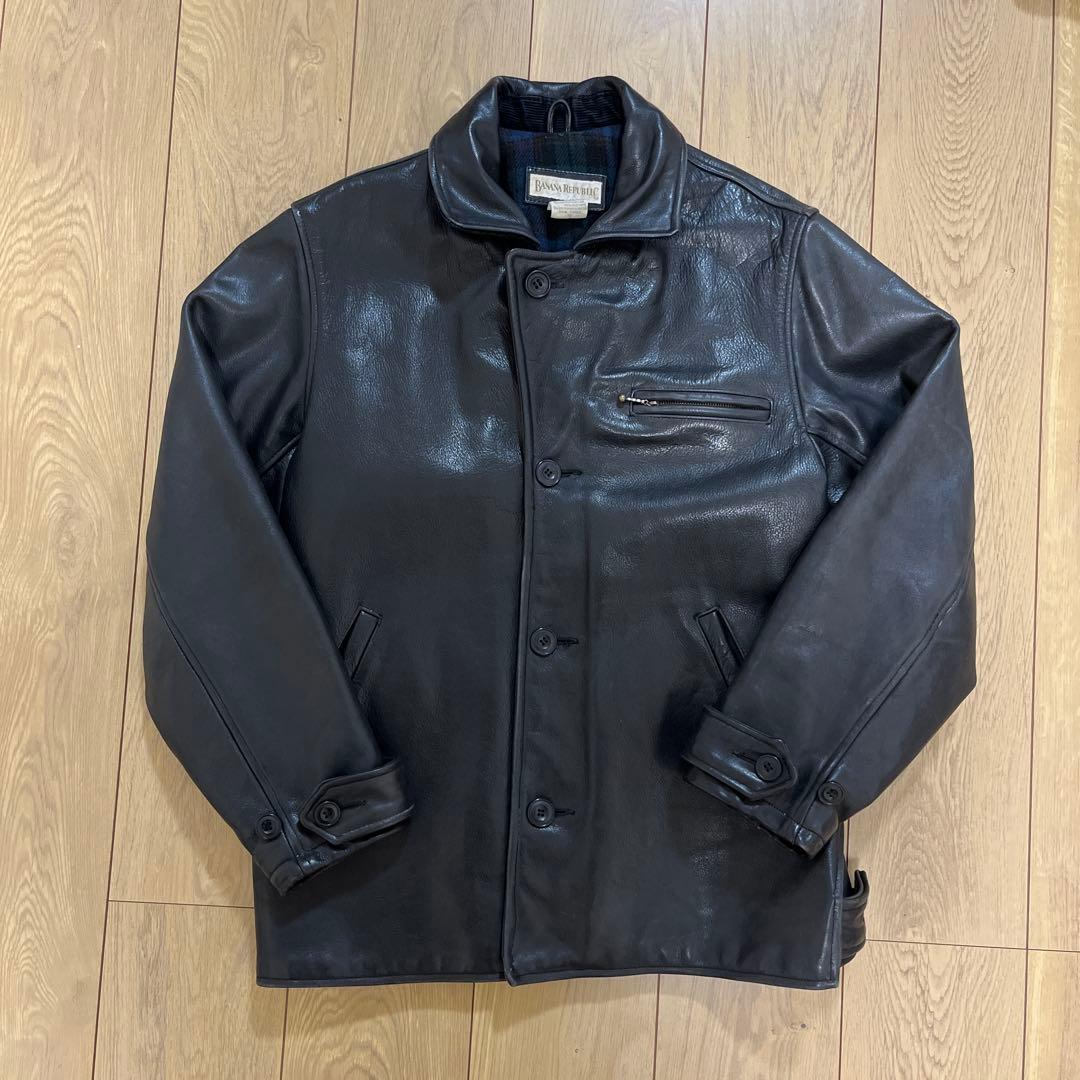野村訓市着⭐︎90s Banana Republic レザーカーコート - メルカリ