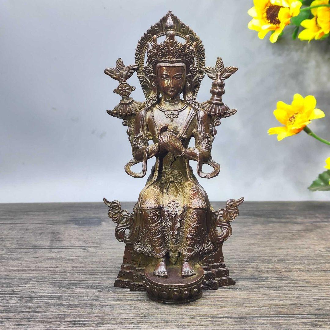 仏教美術 チベット菩薩仏像 仏堂供養 応接間 神像 銅製品 工芸品 置物