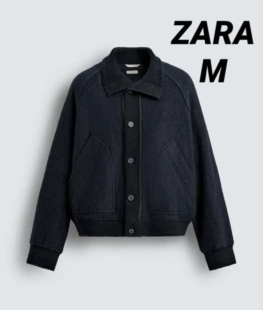 人気 商品 通販ファッション - zara ザラ リブ襟切り替えジャケット M