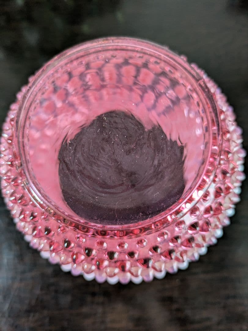 フェントン ラージ ピンクホブネイルオパルセントガラス ラウンド