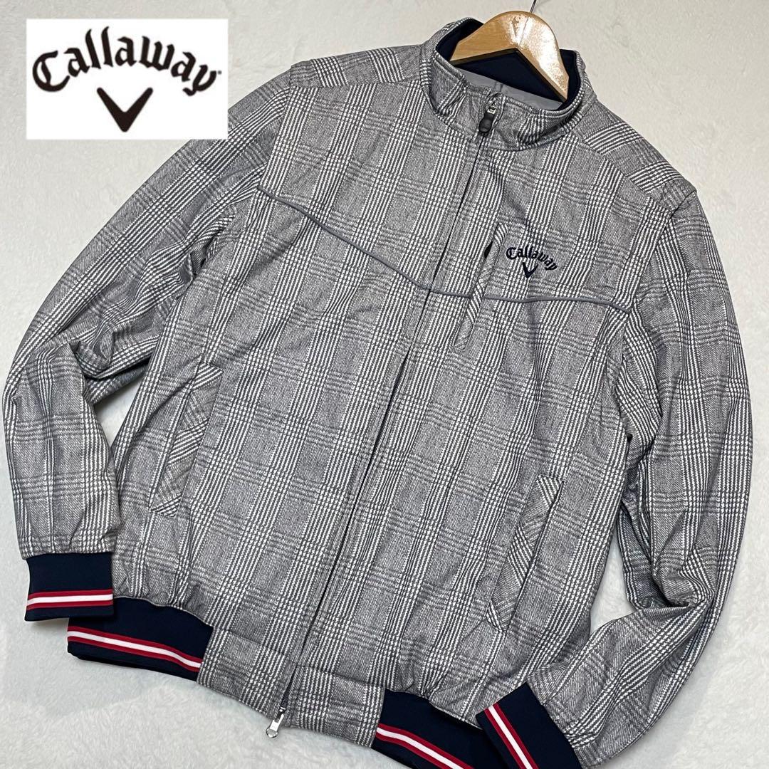 極美品 キャロウェイ グレンチェック 2Way 中綿 ダウンジャケット LL