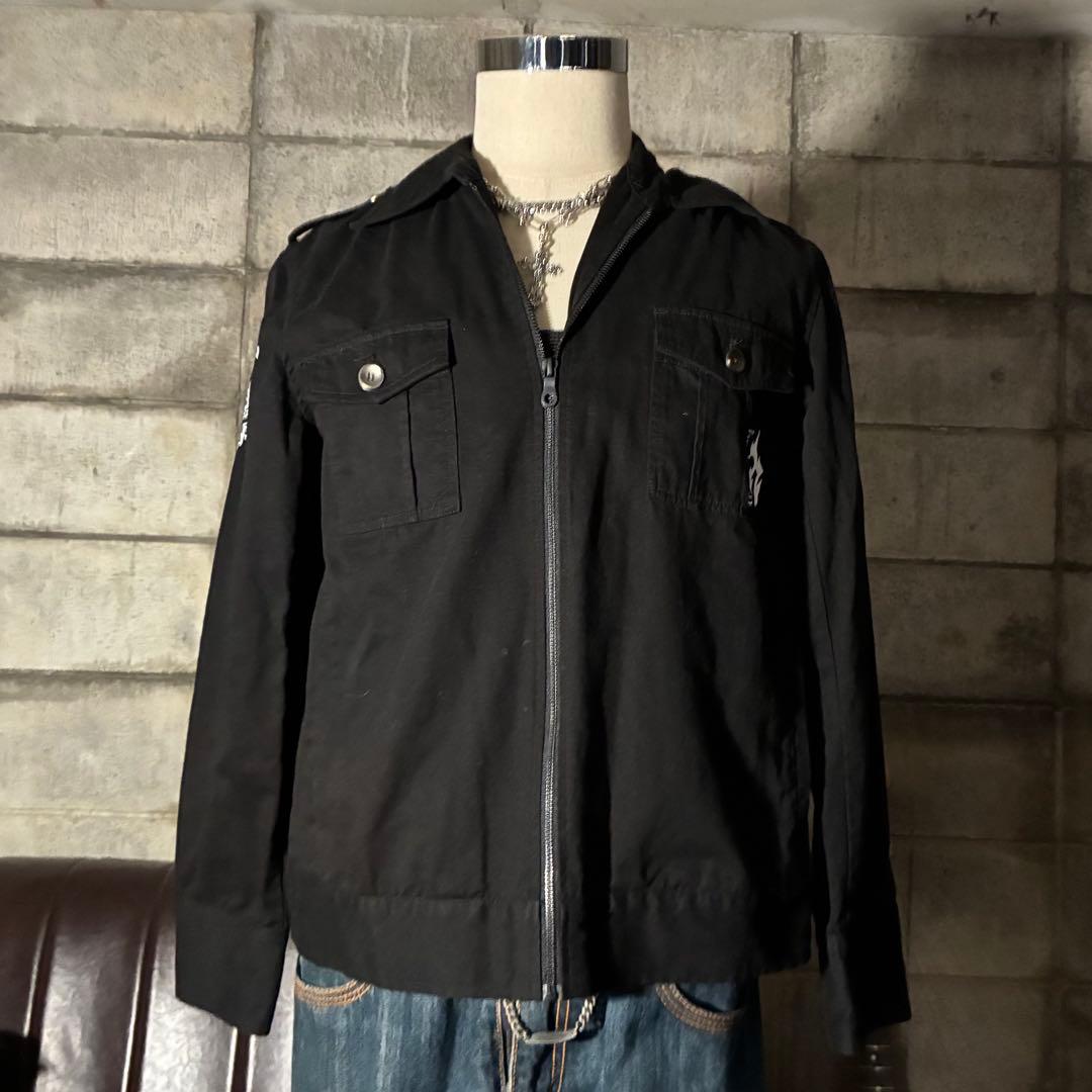 グランジ お兄系 スカル ジップアップ ジャケット 平成 パンク opium