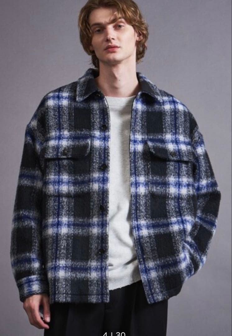 未使用モンキータイム　オンブレチェック　フリースメルトンCPO シャツジャケット monkey time オンブレチェック フリースメルトン CPOジャケット