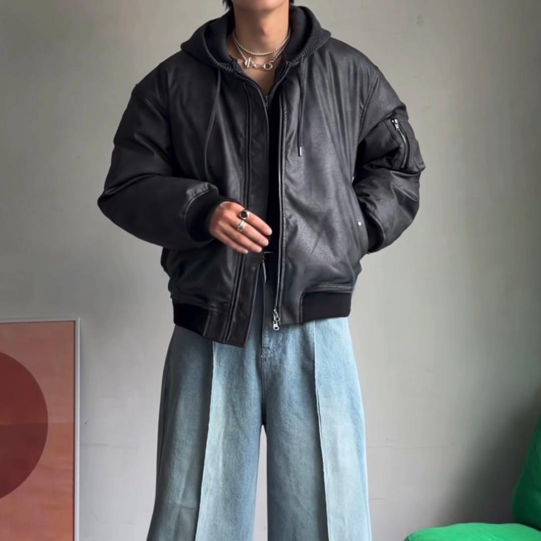 完売品】Casper John MA-1 ボンバージャケット ブラック L - メルカリ