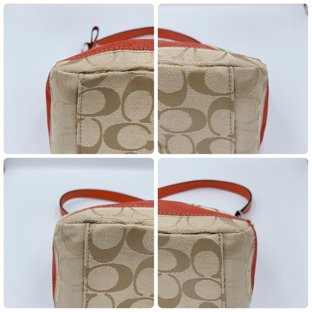 COACH コーチ ハンドバッグ アクセサリーポーチ シグネチャー レッド