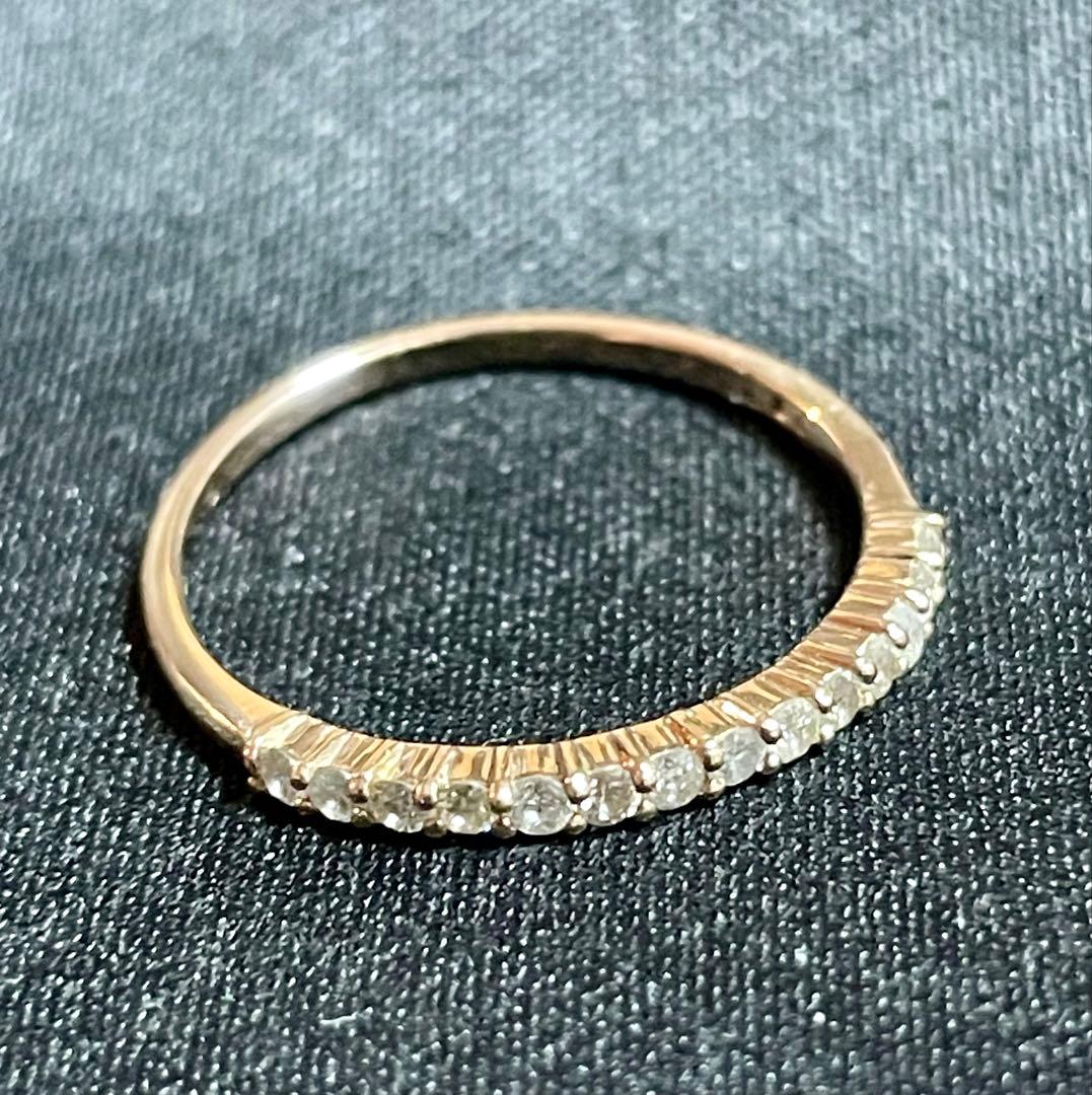 K10金 ダイヤモンド 0.20ct ハーフエタニティリング