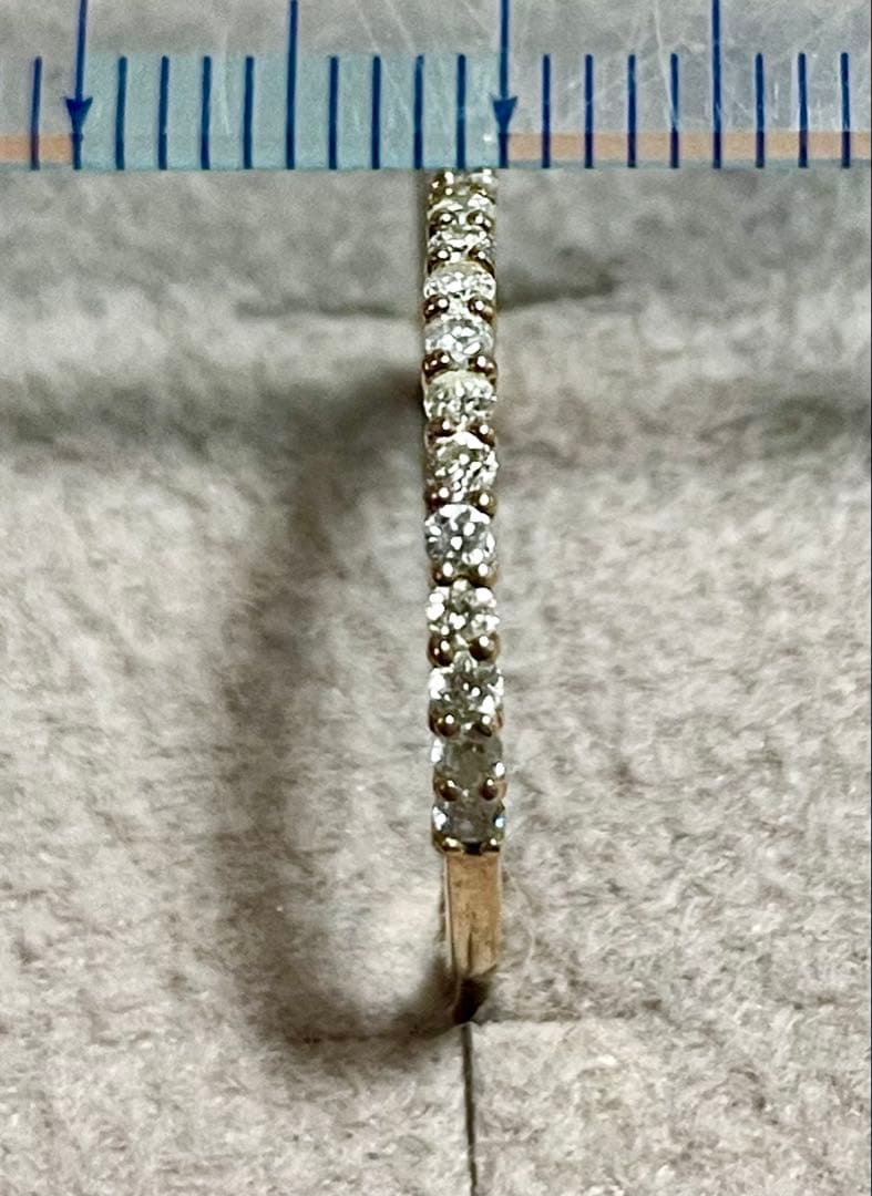 K10金 ダイヤモンド 0.20ct ハーフエタニティリング