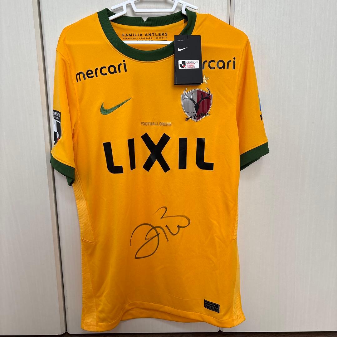 売り切り！ジーコサイン入り 鹿島アントラーズ ユニフォーム 3rd S