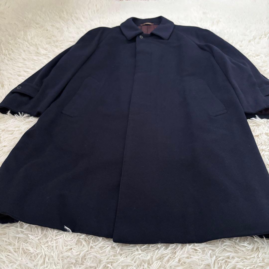 GIVENCHY ジバンシー カシミヤ100 ステンカラーコート ネイビー