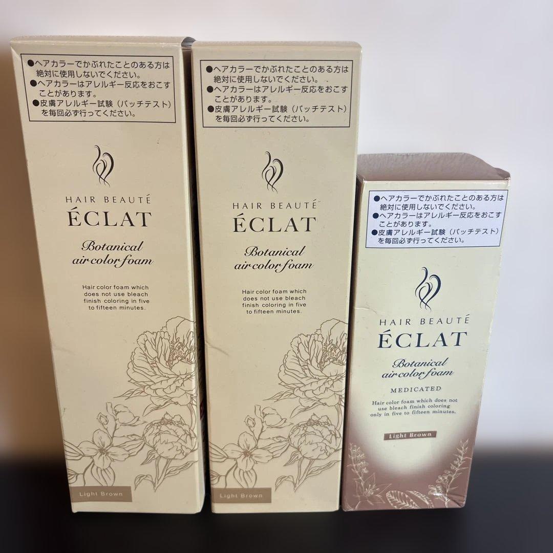 ヘアボーテエクラ　エアカラーフォーム（ライトブラウン）3本セット ヘアボーテエクラボタニカルエアカラーフォームup3本P付特別セット