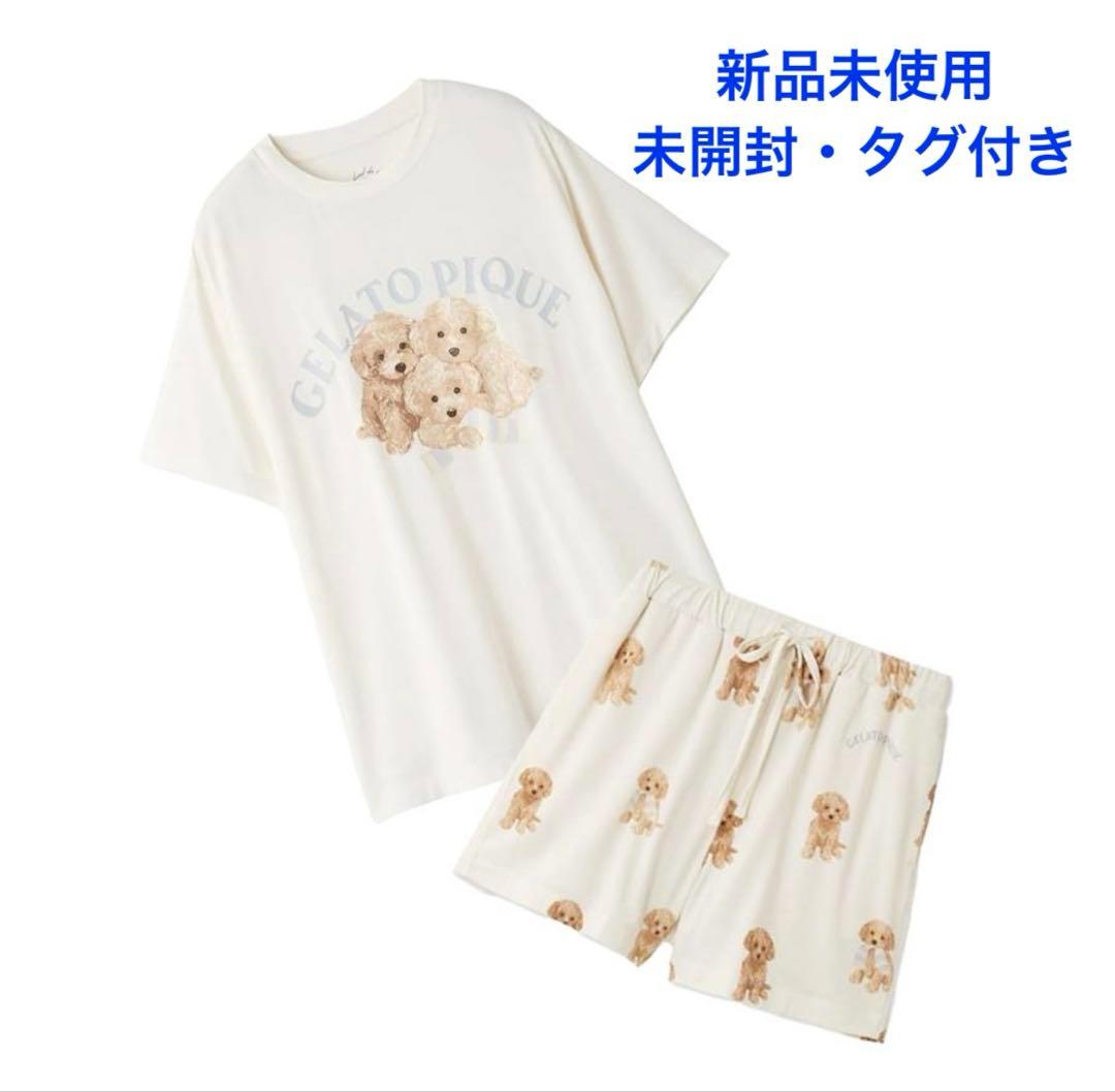 新品未使用 未開封 トイプードル ワンポイントTシャツ 総柄 ショートパンツ F 新品未使用 未開封 トイプードル ワンポイントTシャツ 総柄 ショート