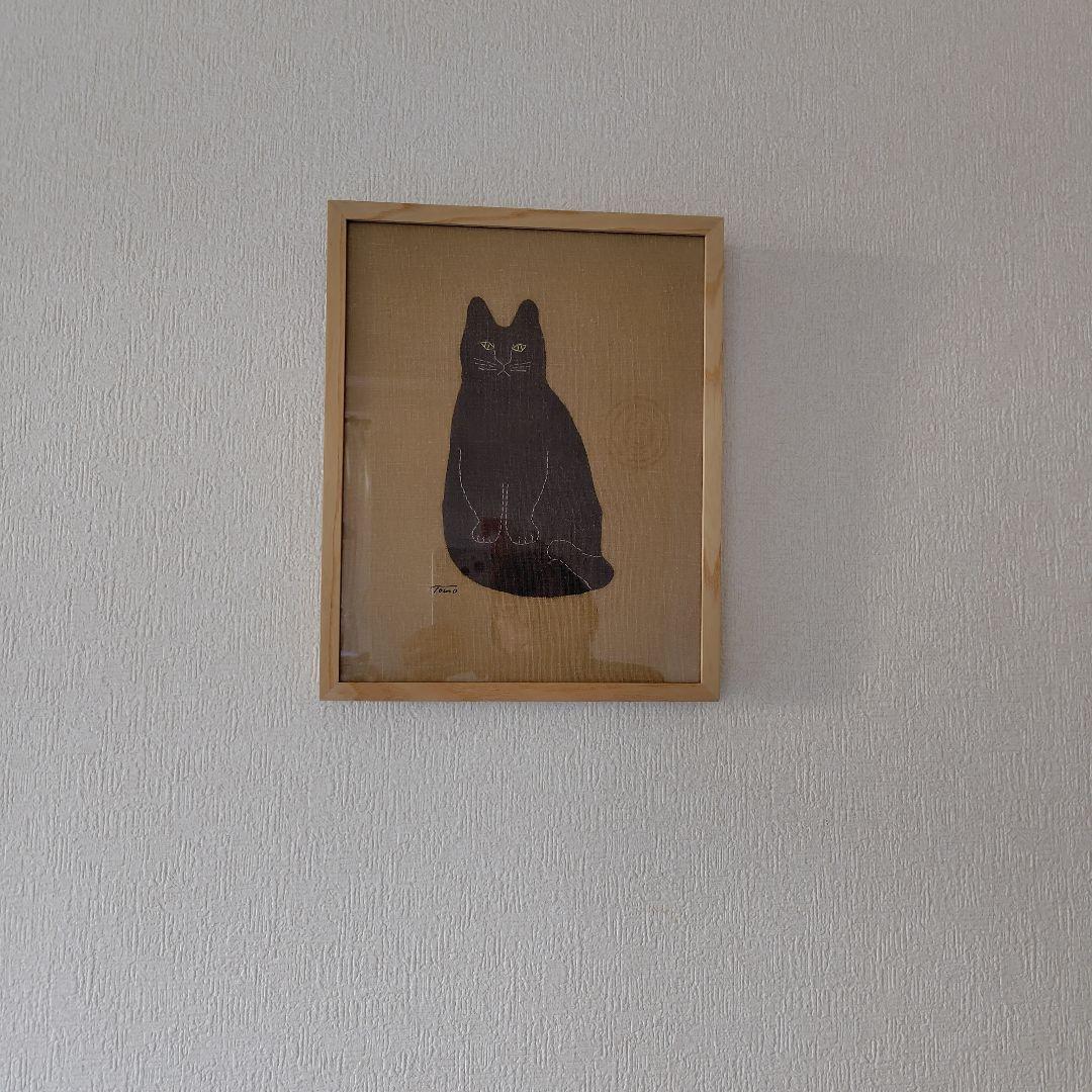 tomotake トモタケ泥染め刺繍 猫 木製 フレーム - メルカリ