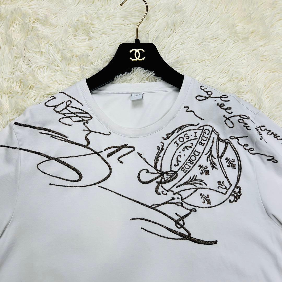 ⭐️現行美品⭐️ベルルッティ Tシャツ カリグラフィー 刺繍 白 希少XL
