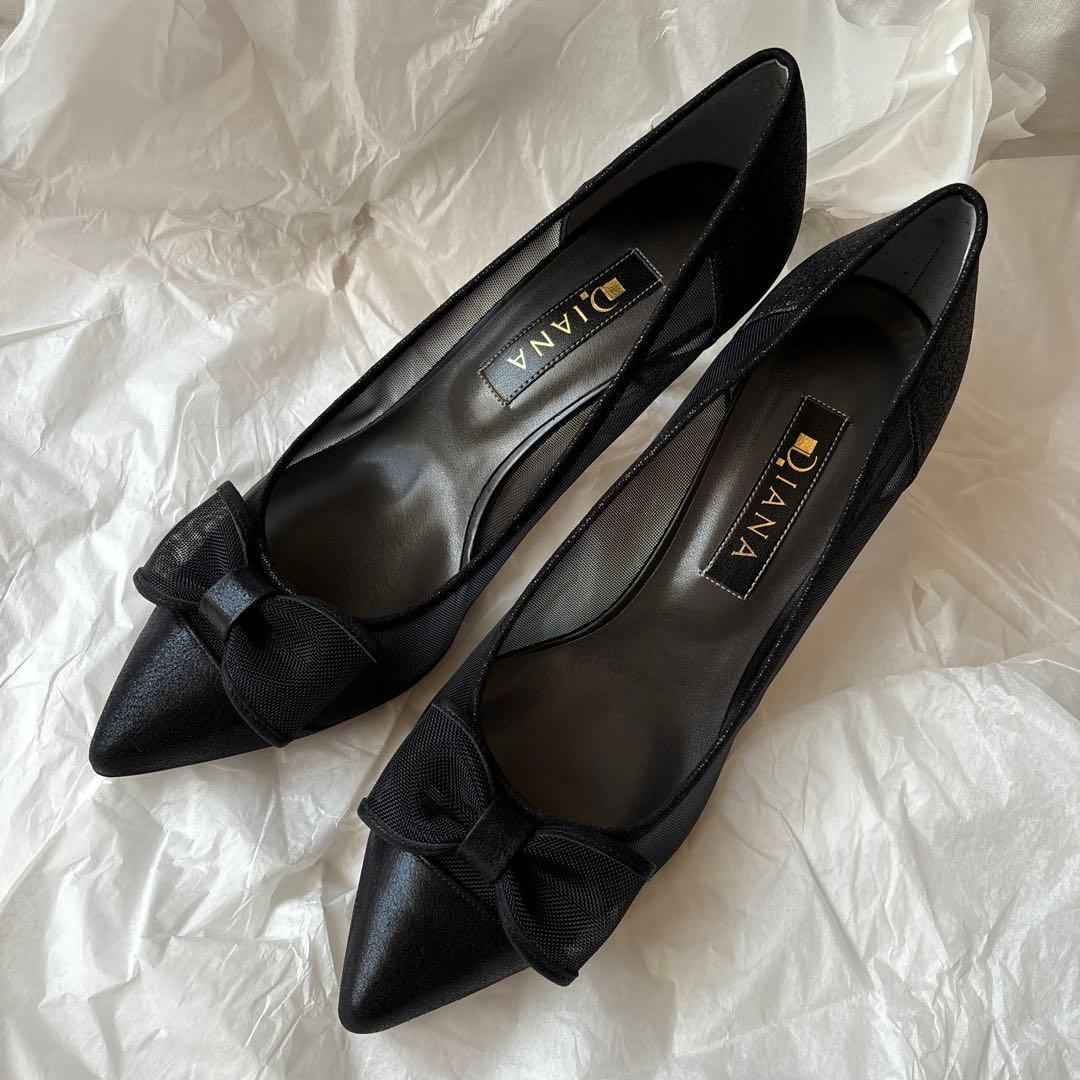 ダイアナ DIANA パンプス ヒール 黒 ブラック 24.5センチ DIANA（ダイアナ） パンプス 24.5cm シューズ ハイヒール ポインテッド