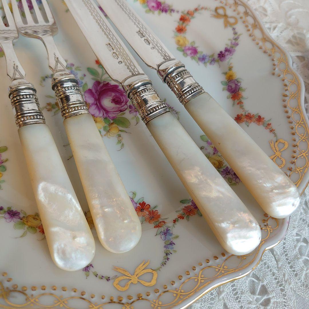 白蝶貝 デザートカトラリーセット ナイフ フォーク マザーオブパール