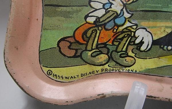a0127-41 1939年 ウォルトディズニー ピノキオ ブリキ トレー