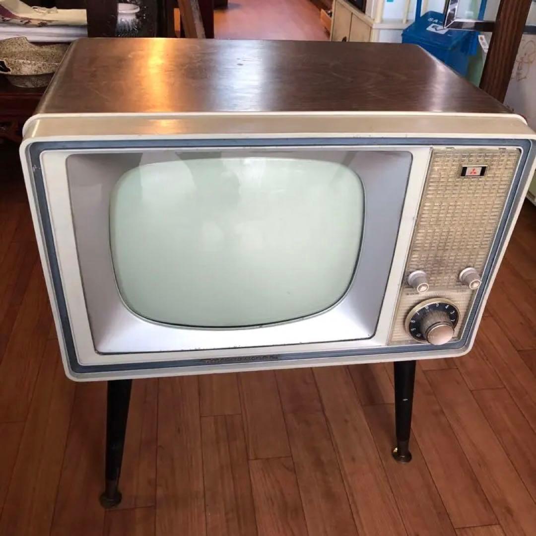 ブラウン管テレビ 三菱　年代不明　レトロ オブジェ　昭和 Yahoo!オークション - ヨ65 昭和レトロ 三菱/ミツビシ カラーテレビ ブ