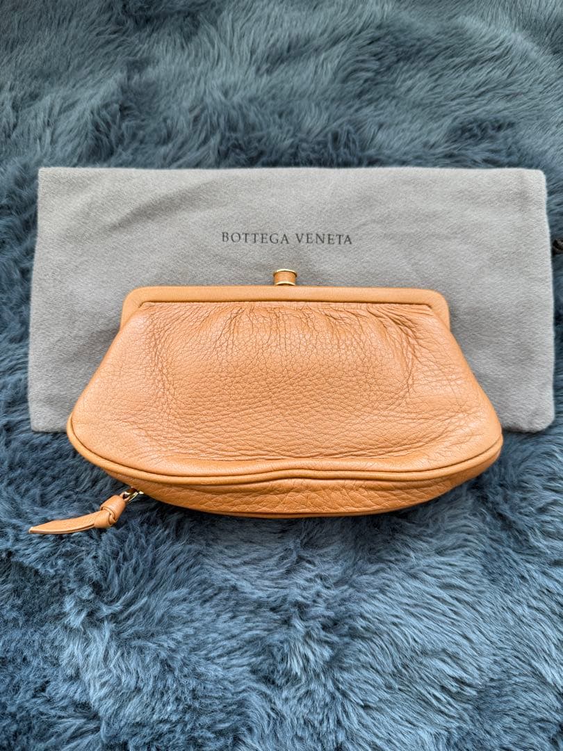 Bottega Veneta キャメルレザーポーチ Bottega Veneta The Snap Caramel Intrecciato Clutch ○ Labellov