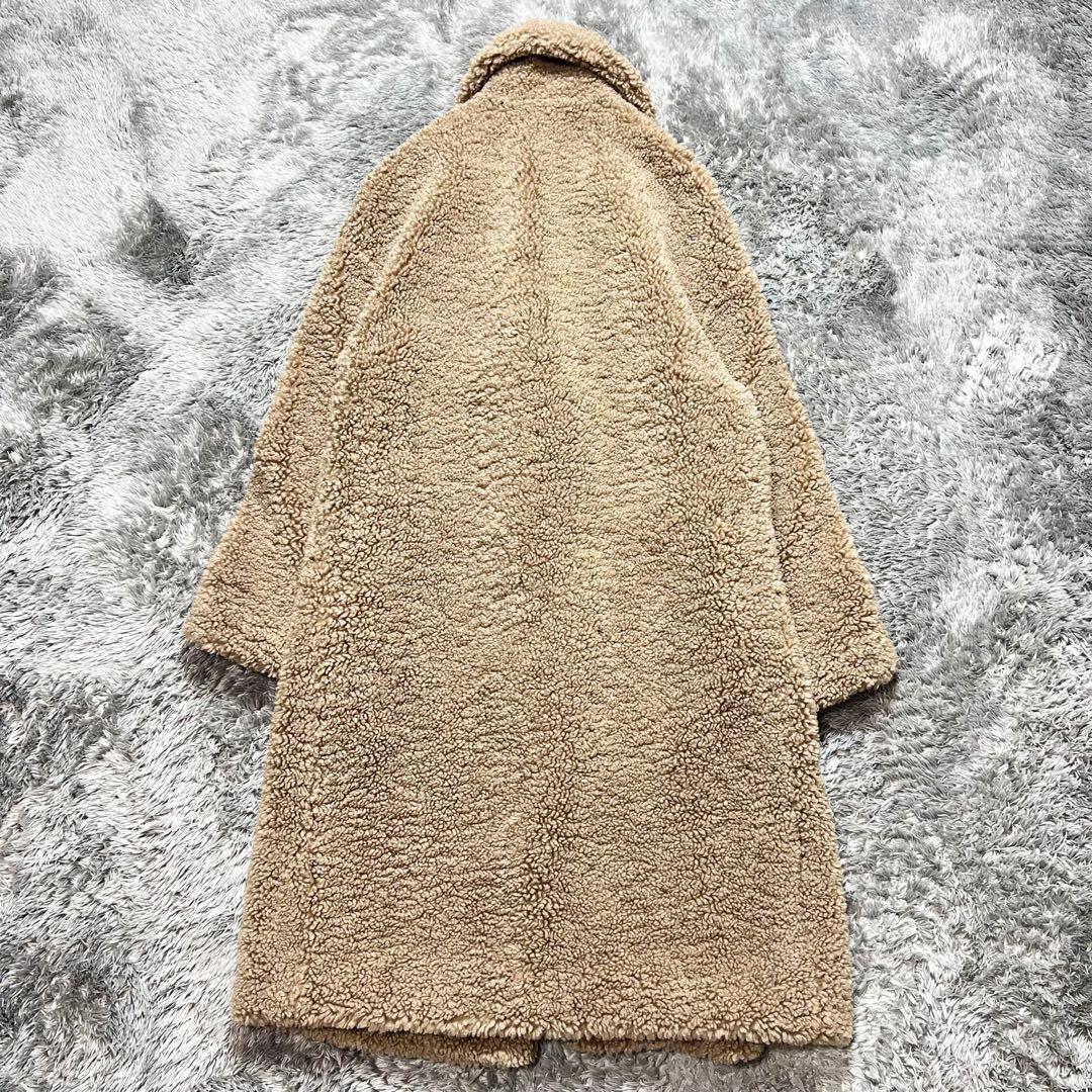 ZARA エクストラロング フェイクボア テディベアコート ベージュ M 美