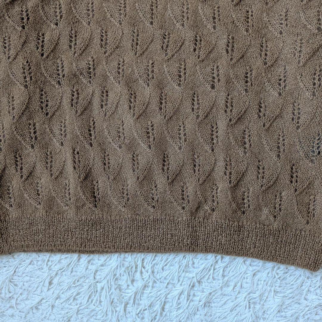 《新品タグ付》HUG O WaR/ハグオーワー　リーフ編みパフスリーブセーター