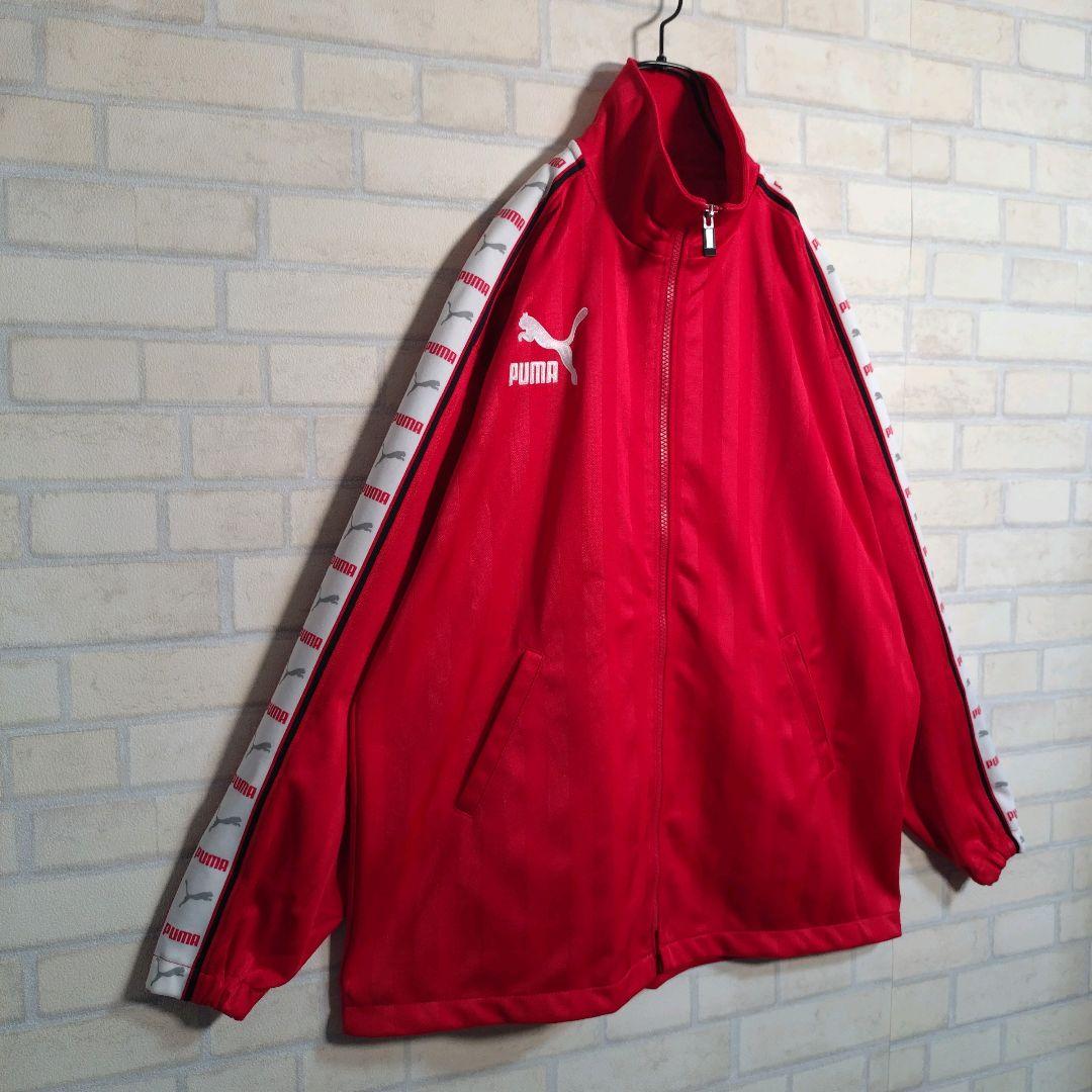 プーマ☆90s ヒットユニオン セットアップ ジャージ 刺繍ロゴ 赤 L相当