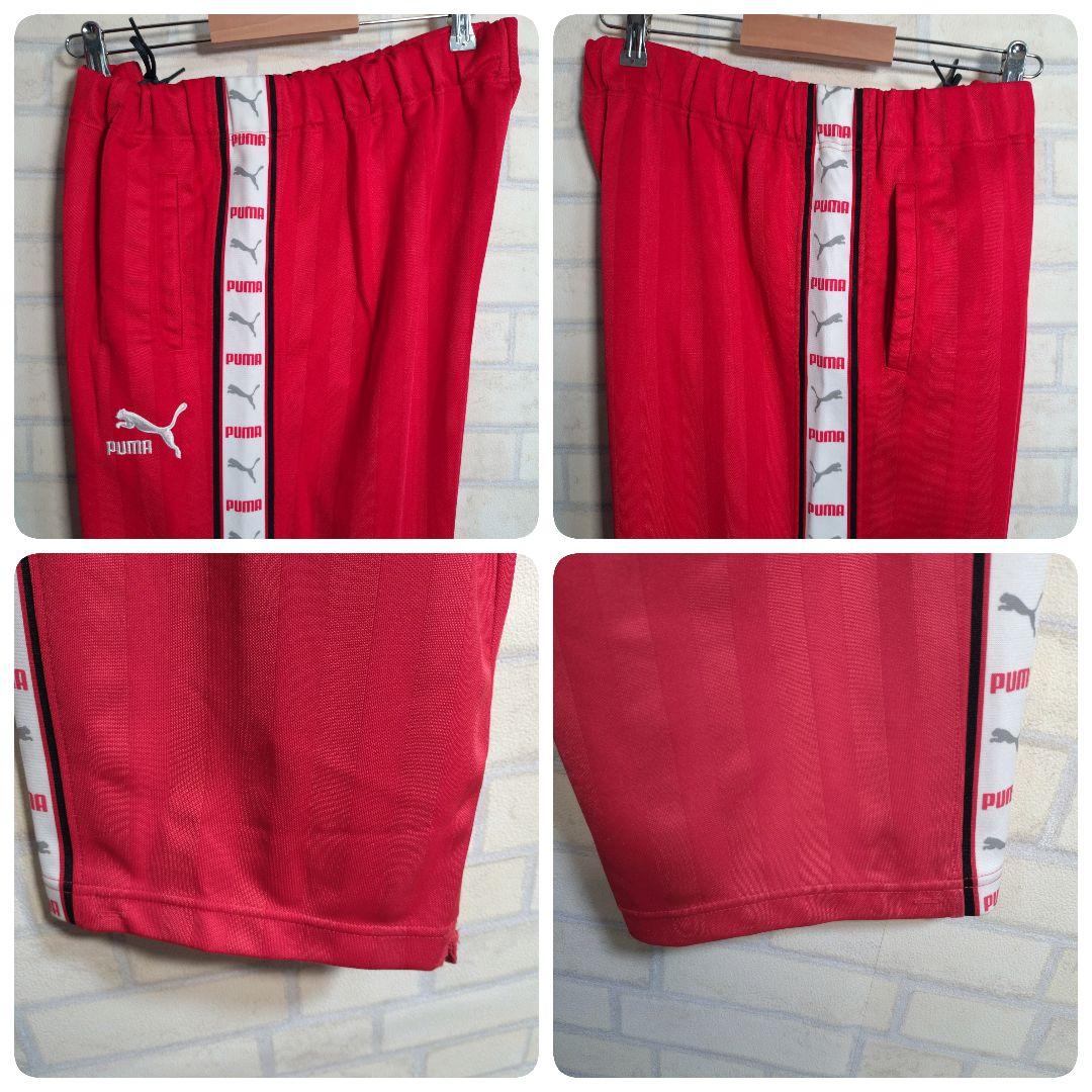 プーマ☆90s ヒットユニオン セットアップ ジャージ 刺繍ロゴ 赤 L相当