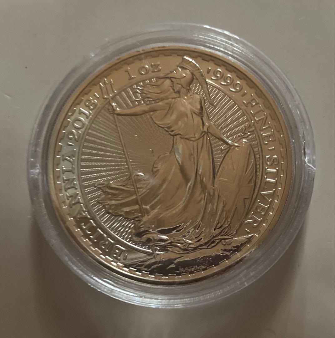 2018 新品イギリス ブリタニア銀貨1オンス (39mmクリアケース付き