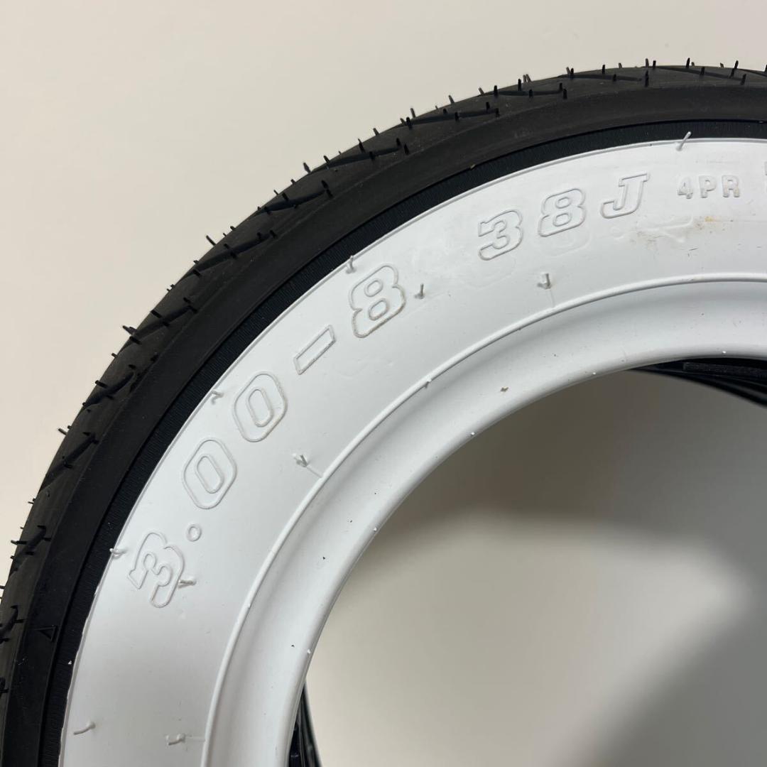 ホワイトリボンタイヤ 3.00-8 2本セット(モンキー DAX モトコンポ