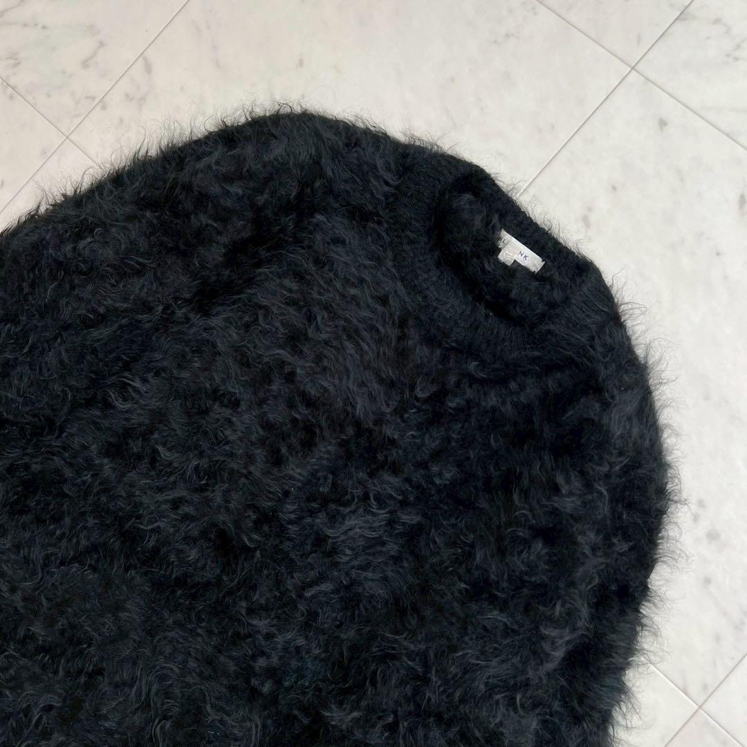 BLAMINK ブラミンク カシミヤファー7Gクルーネックニット ブラック