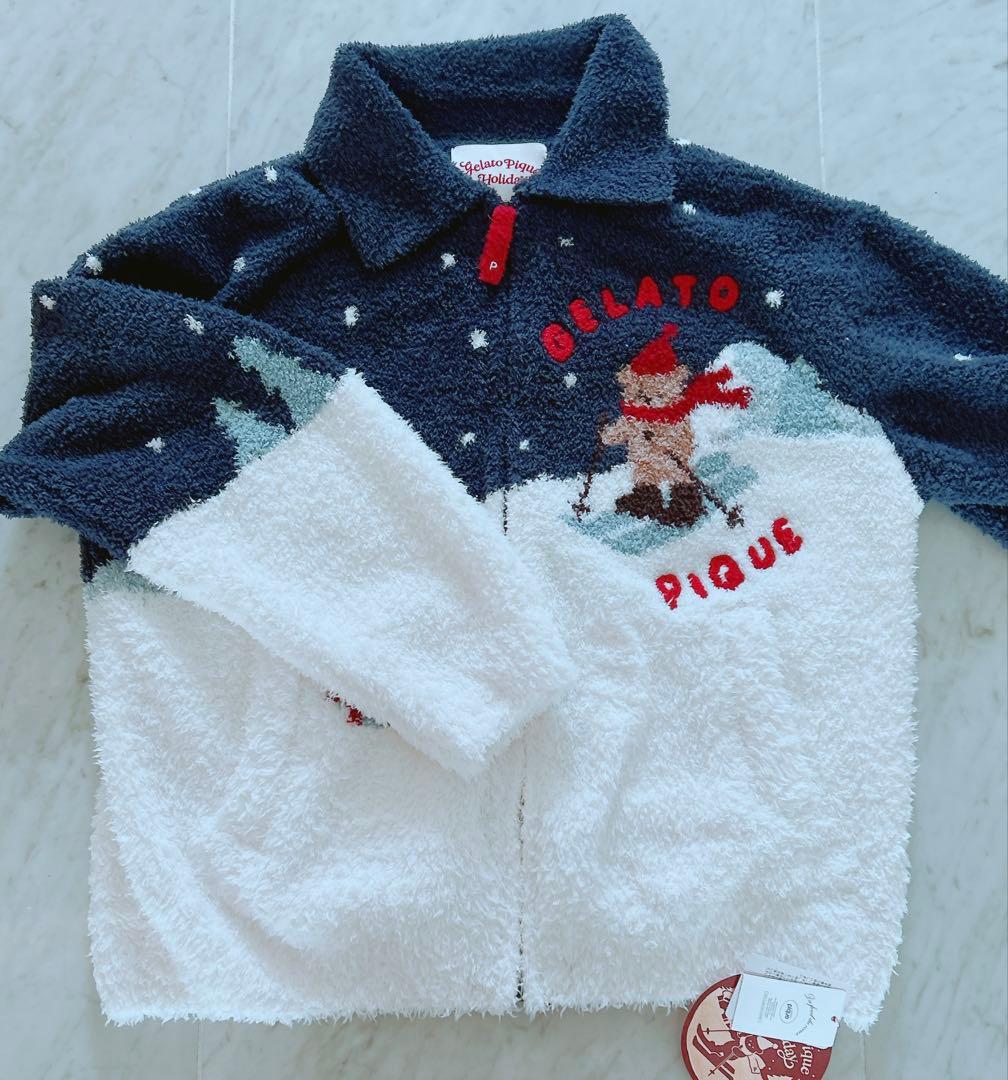 新品】ジェラピケ ホリデー スキーベアジャガードカーディガン NVY